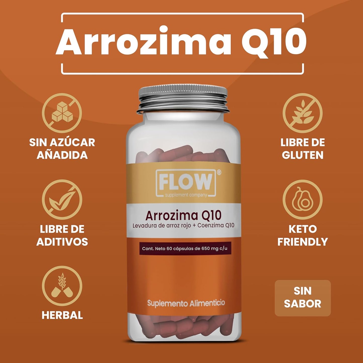 Arrozima Q10 / Levadura de Arroz Rojo + Coenzima Q10
