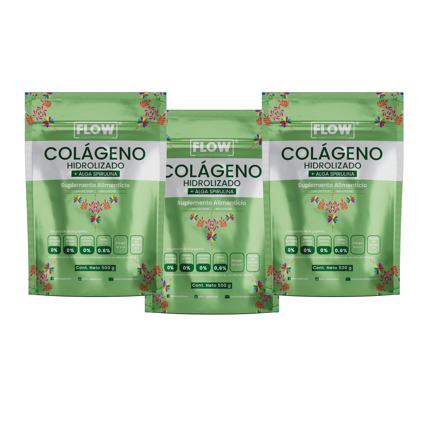 Colágeno Hidrolizado Con Spirulina de 500 gr