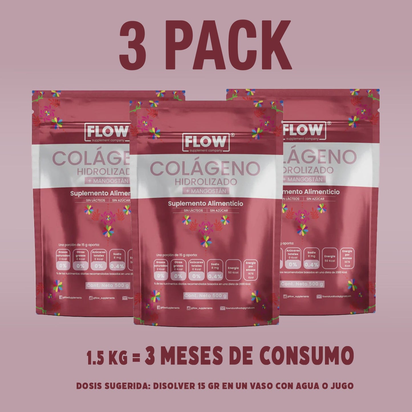 Colágeno Hidrolizado con Mangostán de 500 gr