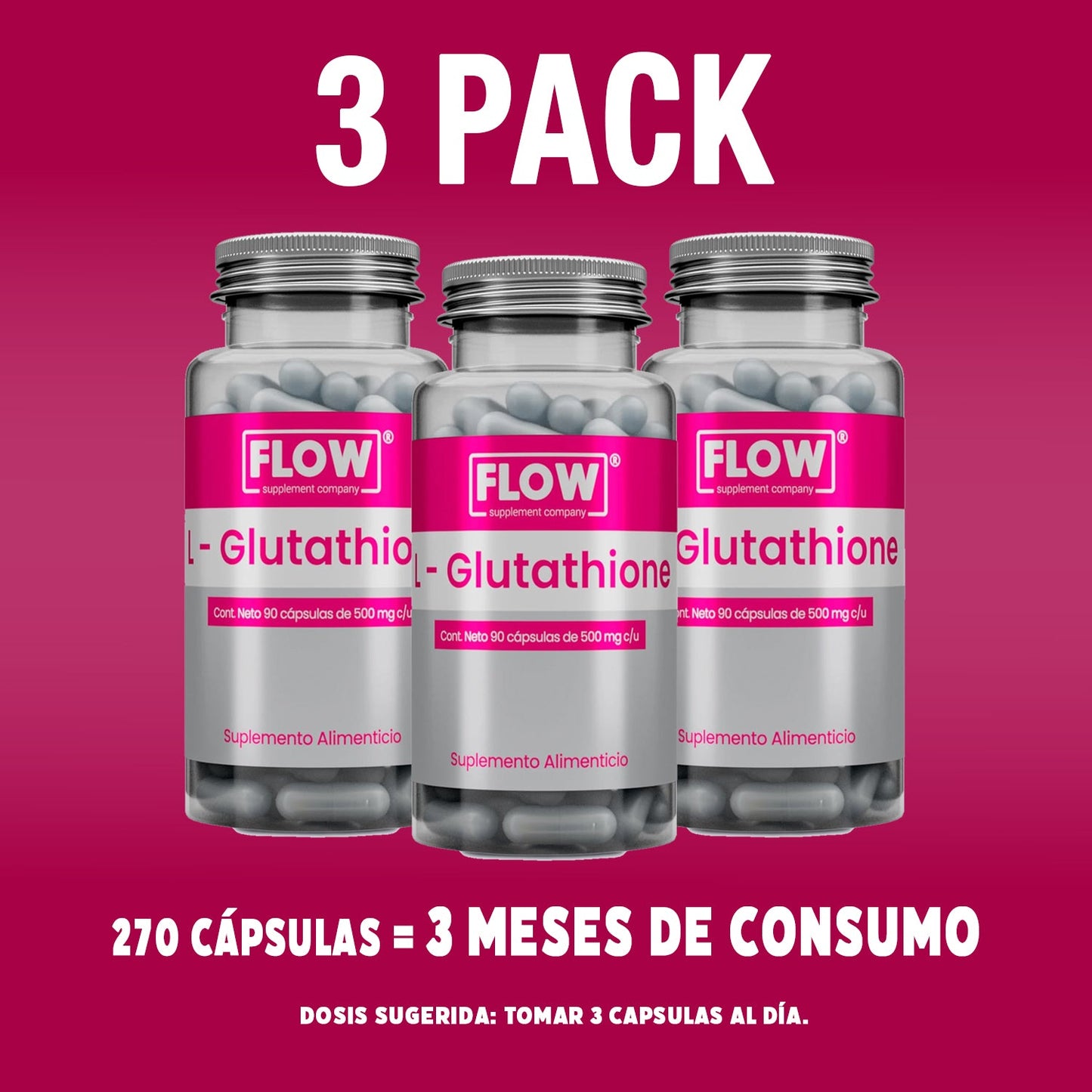 L-Glutathione 90 cápsulas de 500 mg