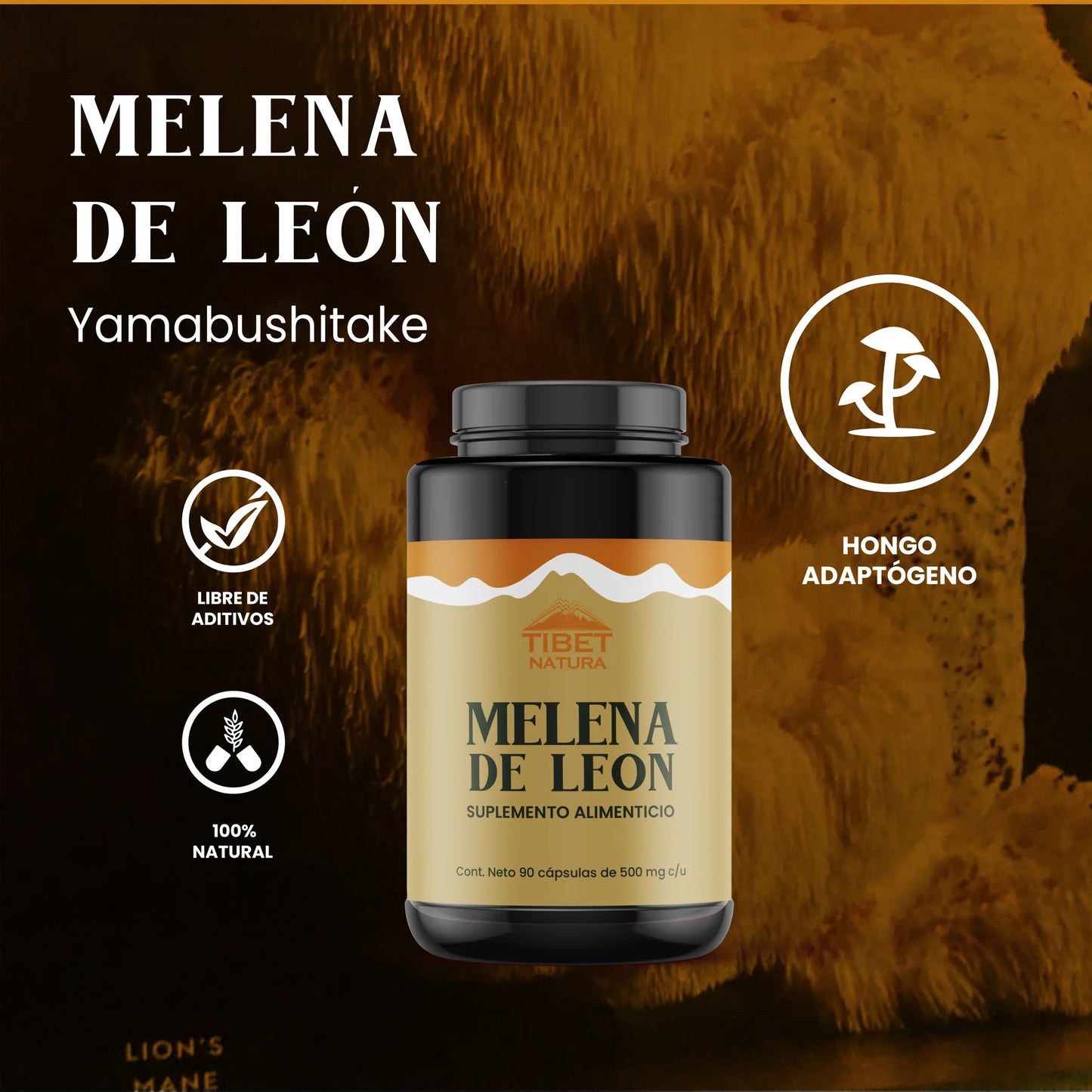 Melena de León Tibet - 90 Cápsulas de 500 mg c/u