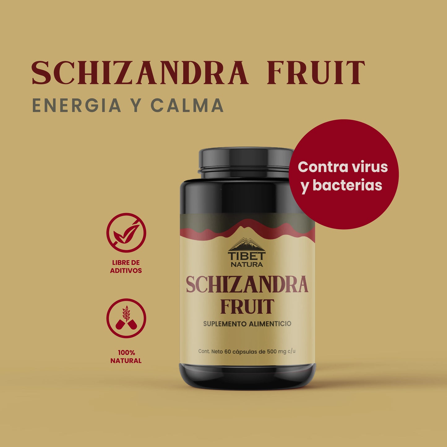 Shizandra Fruit Tibet Natura 60 cápsulas de 500 mg