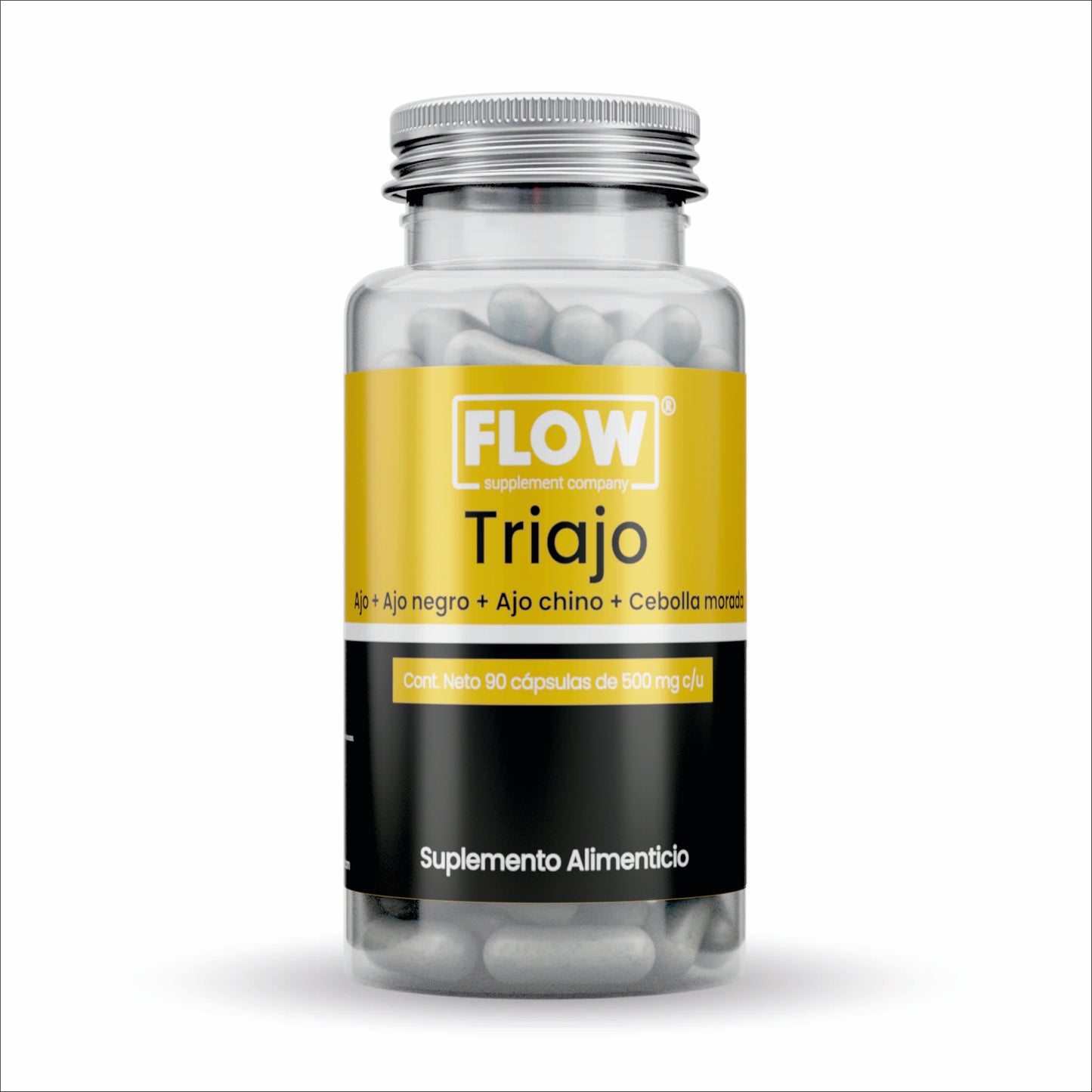 TRIAJO - Ajo Negro, Ajo Chino, Ajo y Cebolla / 90 cápsulas de 500 mg c/u