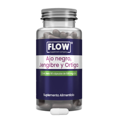 Ajo Negro + Jengibre + Ortiga / 90 cápsulas de 500 mg c/u
