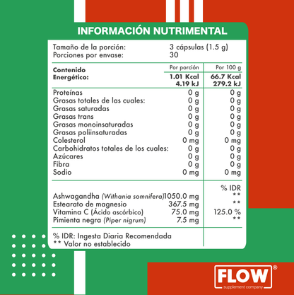 Ashwagandha / 90 cápsulas de 500 mg c/u