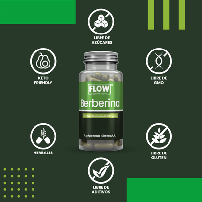 Berberina / 90 cápsulas de 500 mg c/u