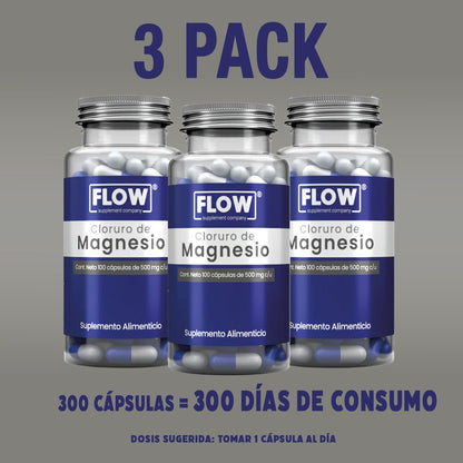 Cloruro De Magnesio + Vitamina K2 +  Vitamina D + Calcio / 100 cápsulas de 500 mg. c/u