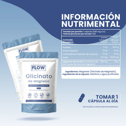 Glicinato de Magnesio 220 Cápsulas | Alta Absorción y Apoyo al Sistema Nervioso
