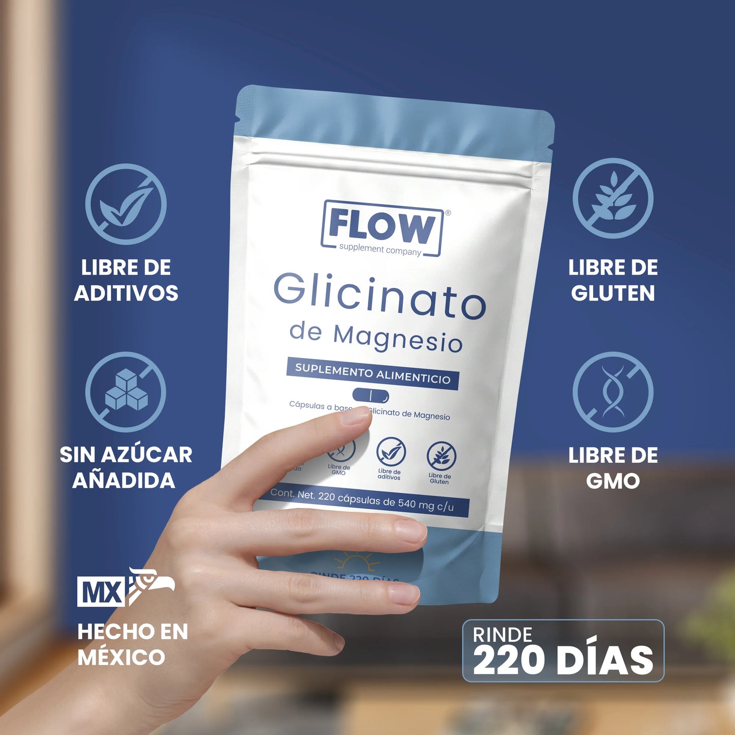 Glicinato de Magnesio 220 Cápsulas | Alta Absorción y Apoyo al Sistema Nervioso