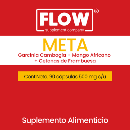 Meta - Cambogia Garcinia + Mango Africano + Cetonas de Frambuesa / 90 cápsulas de 500 mg. c/u