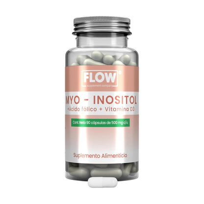 Myo Inositol + Ácido Fólico + Vitamina D3 / 90 cápsulas de 500 mg.