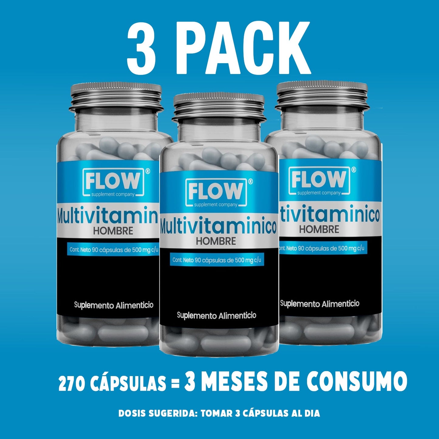 Multivitaminico Premium Hombre / 90 capsulas de 500 mg