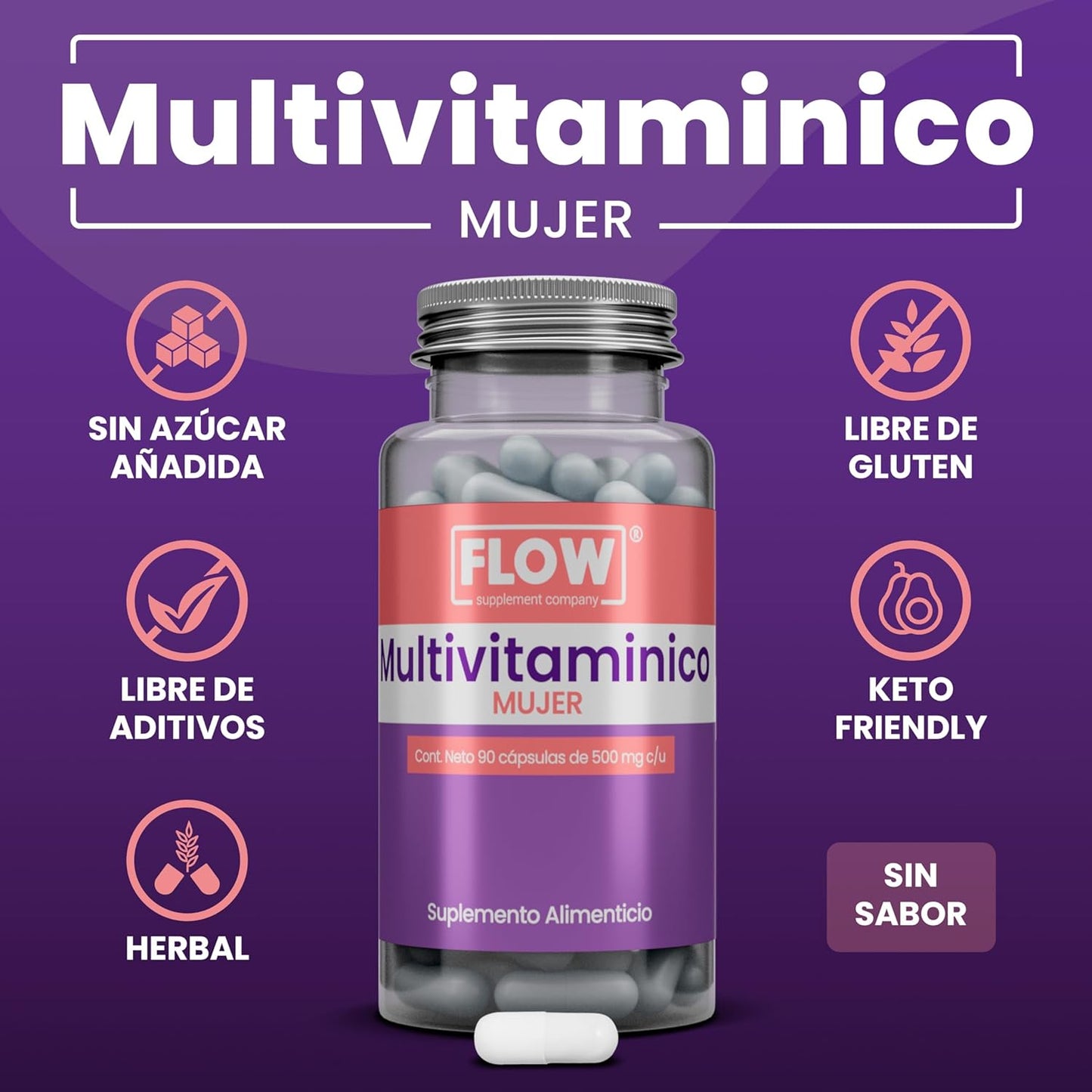 Multivitaminico Premium Mujer / 90 Capsulas de 500 mg c/u