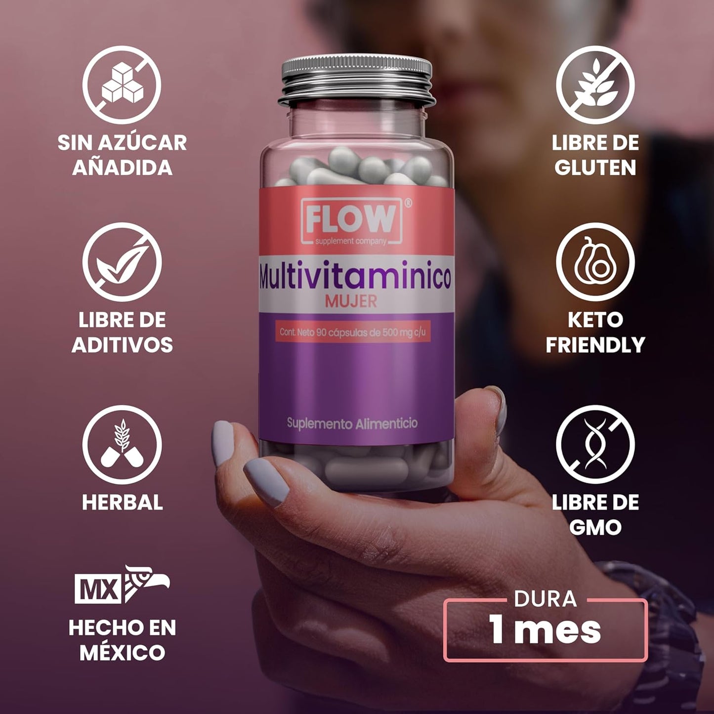 Multivitaminico Premium Mujer / 90 Capsulas de 500 mg c/u