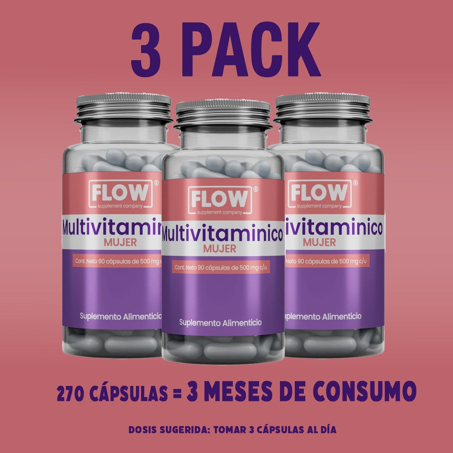 Multivitaminico Premium Mujer / 90 Capsulas de 500 mg c/u