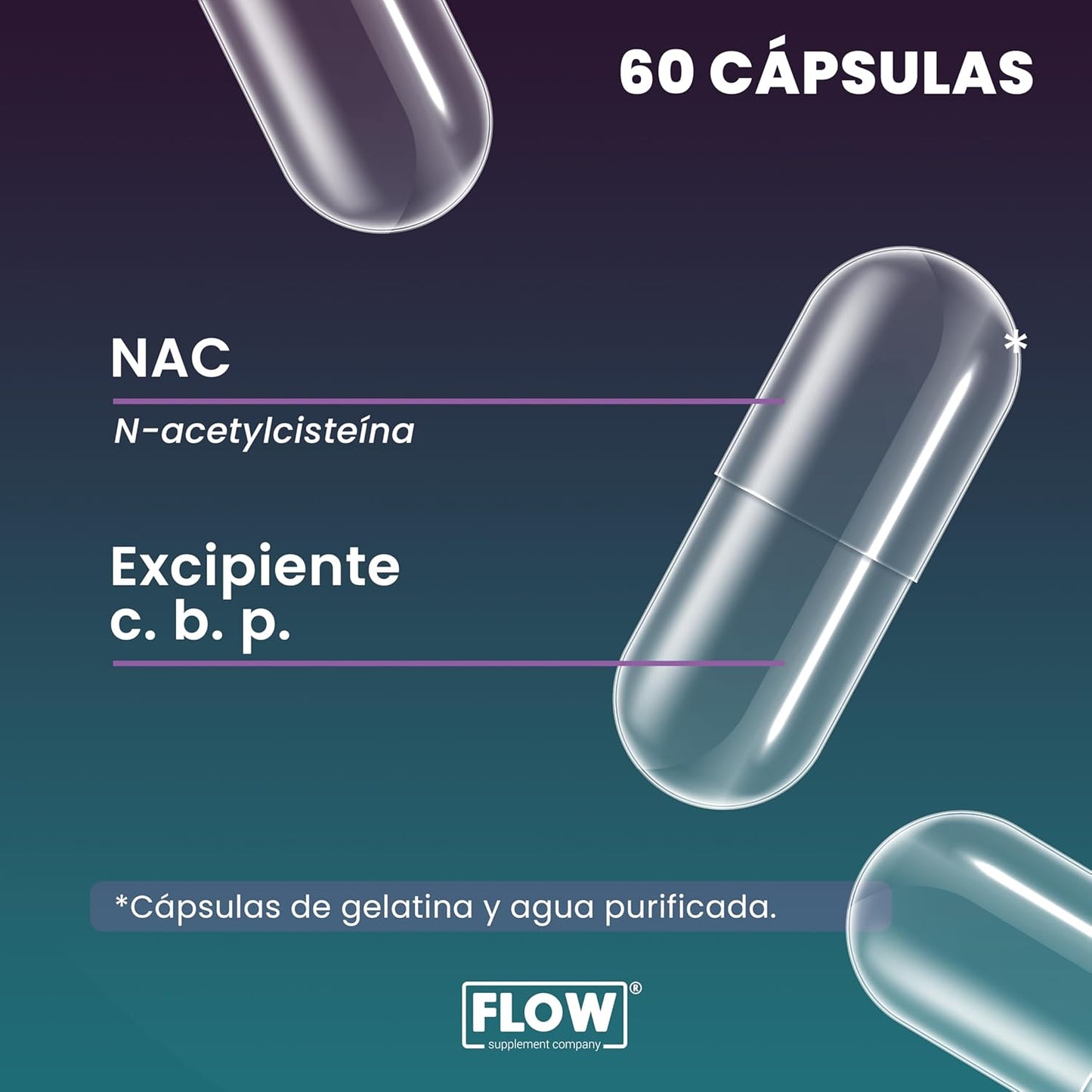 NAC (N-Acetylcisteína) / 60 cápsulas de 600 mg c/u