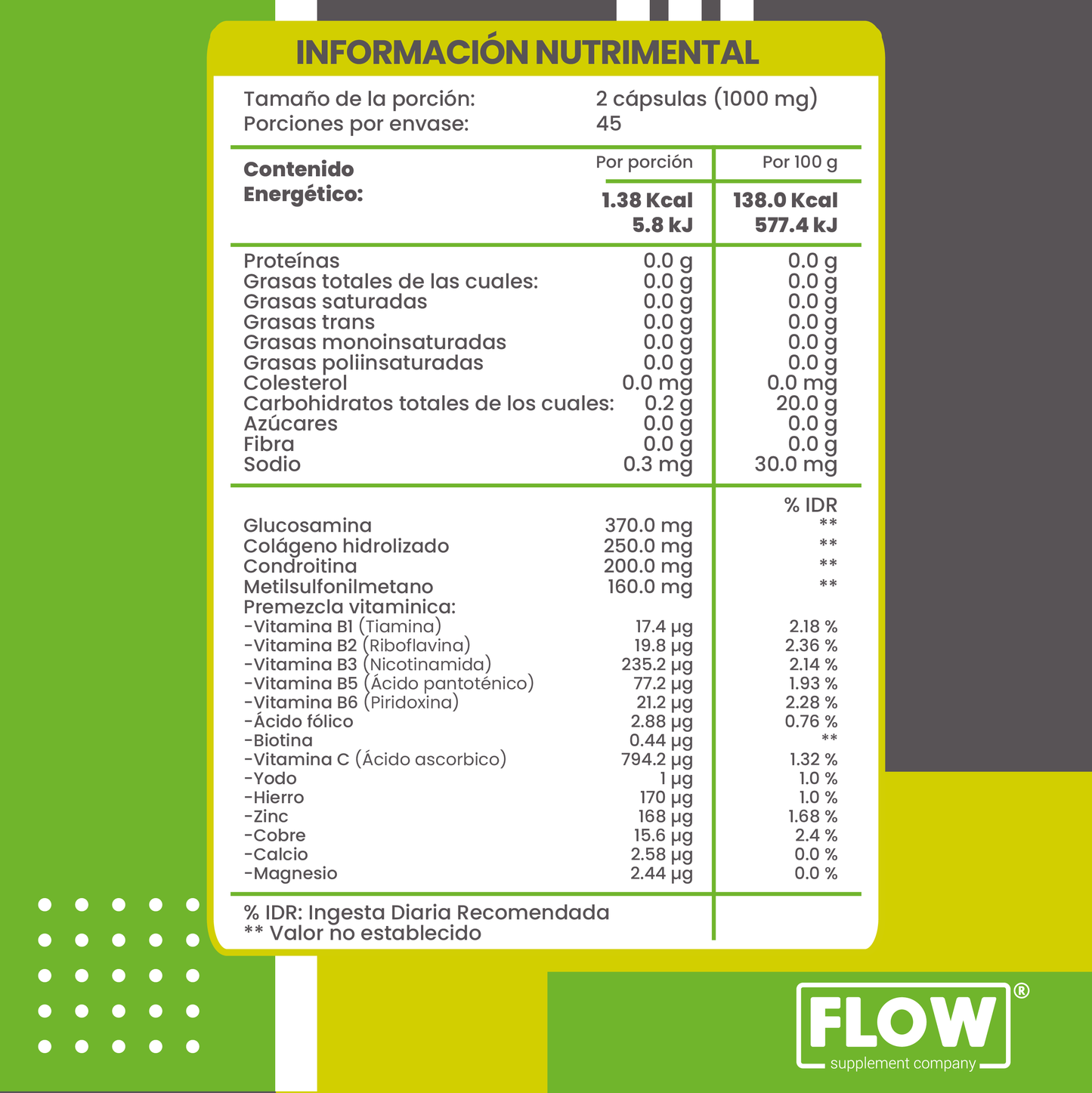 Natuflex - Glucosamina + Condroitina + Colageno / 90 cápsulas de 500 mg.