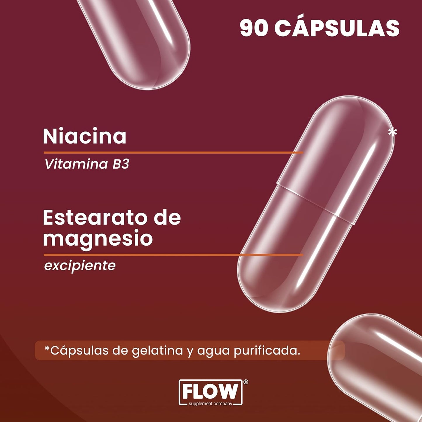 Niacina (Vitamina B3) / 90 cápsulas de 500 mg c/u