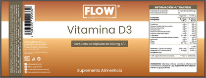 Vitamina D3 / 90 Cápsulas de 500 mg