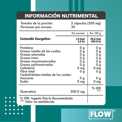 Quercetina / 60 cápsulas de 500 mg.