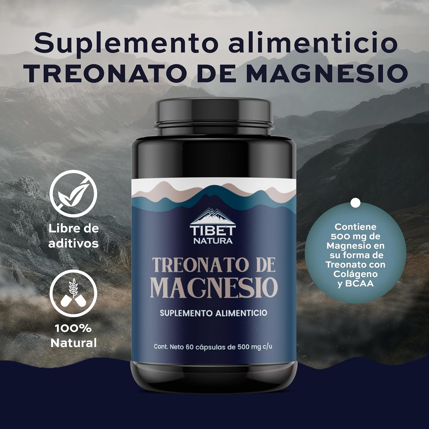 Treonato de Magnesio Tibet Natura 60 Capsulas