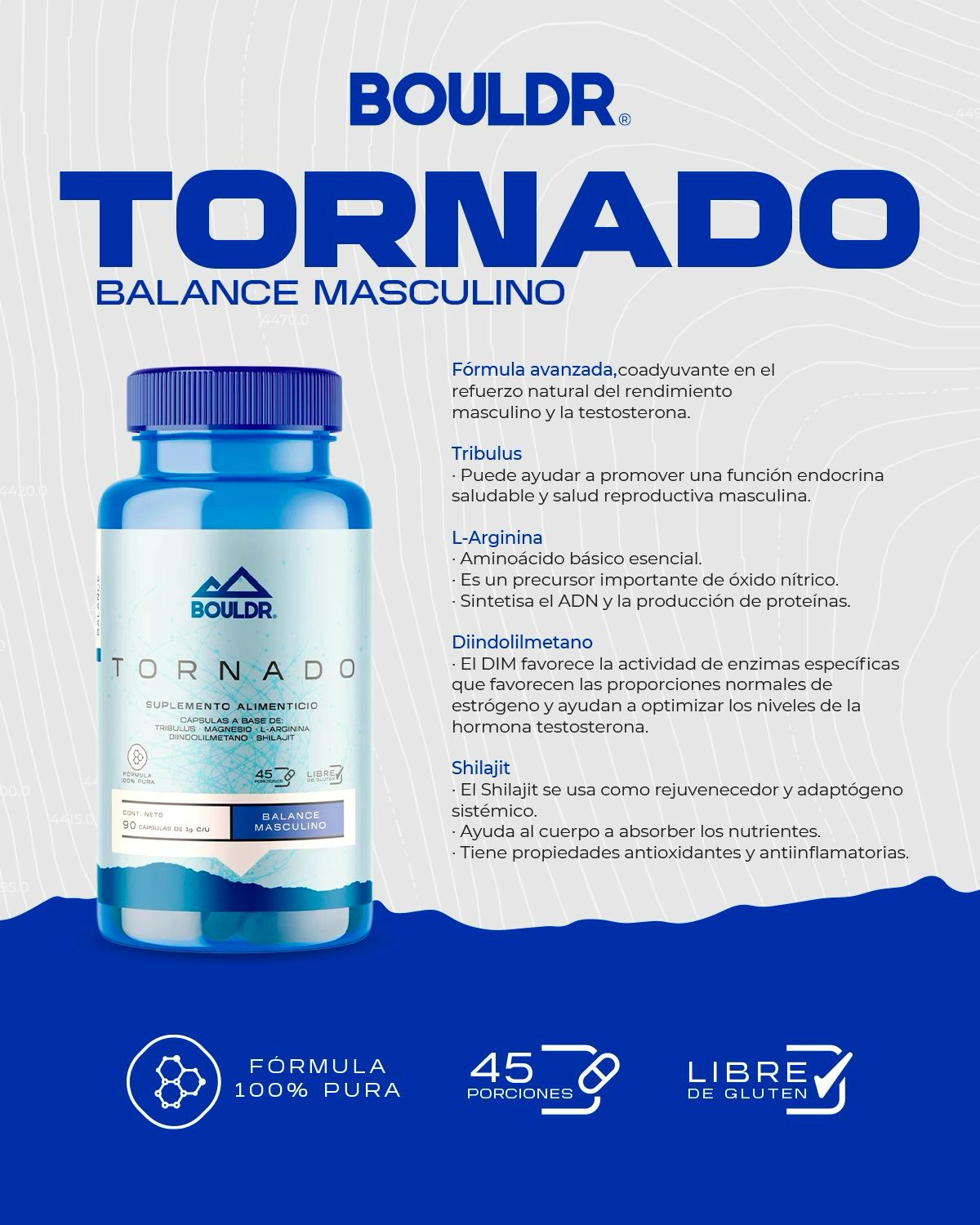 Multivitaminico Hombre Buouldr Tornado Balance Masculino 90 Capsulas de 1 gr