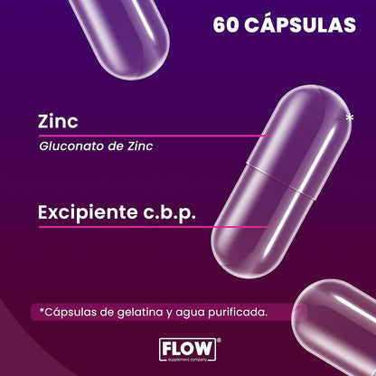 Zinc / 60 cápsulas de 500 mg.